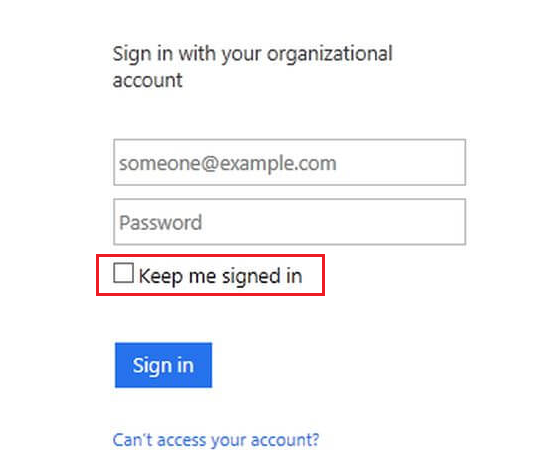 SharePoint remember keep signed in